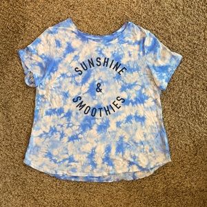 XL Blue and White Tie-dyed T-Shirt